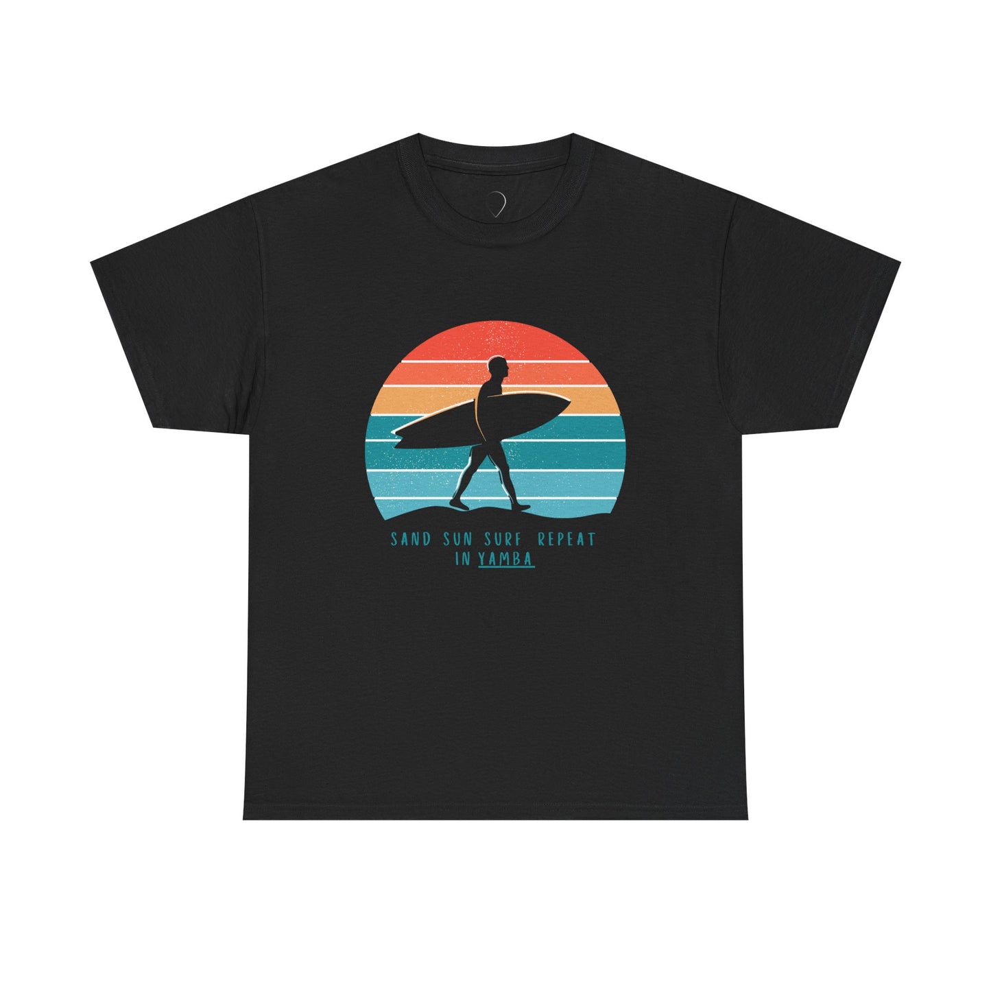 Beach Vibes Unisex Heavy Cotton Tee - 'Sand Sun Surf Repeat' Design
