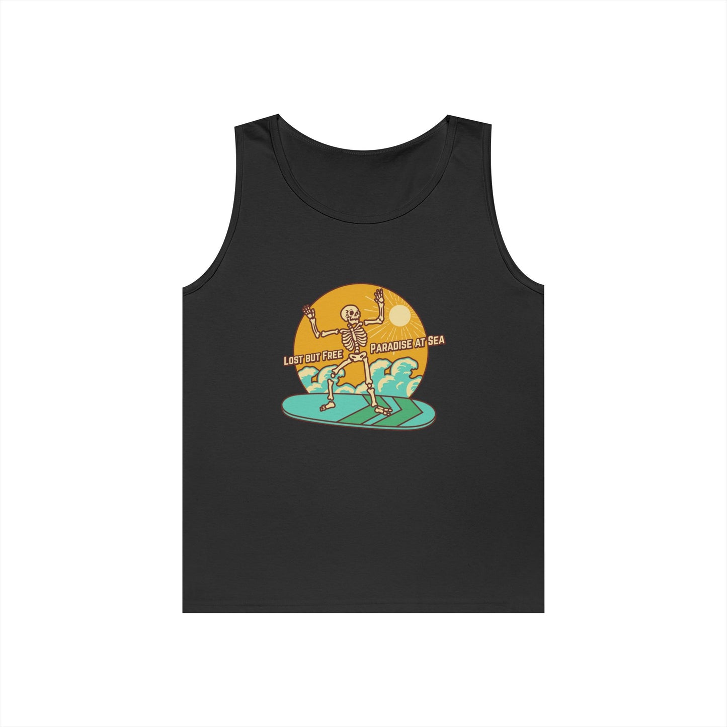 Last But Free Skeleton Paradise Heavy Cotton Tank Top - Unisex Summer Wear