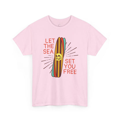 Let the Sea Set You Free Tee - Unisex Heavy Cotton T-Shirt for Beach Lovers