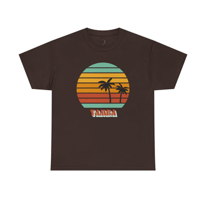 Vintage Palm Tree Unisex Heavy Cotton Tee - Retro Tropical Vibe