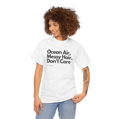 Ocean Air Messy Hair Unisex Heavy Cotton Tee