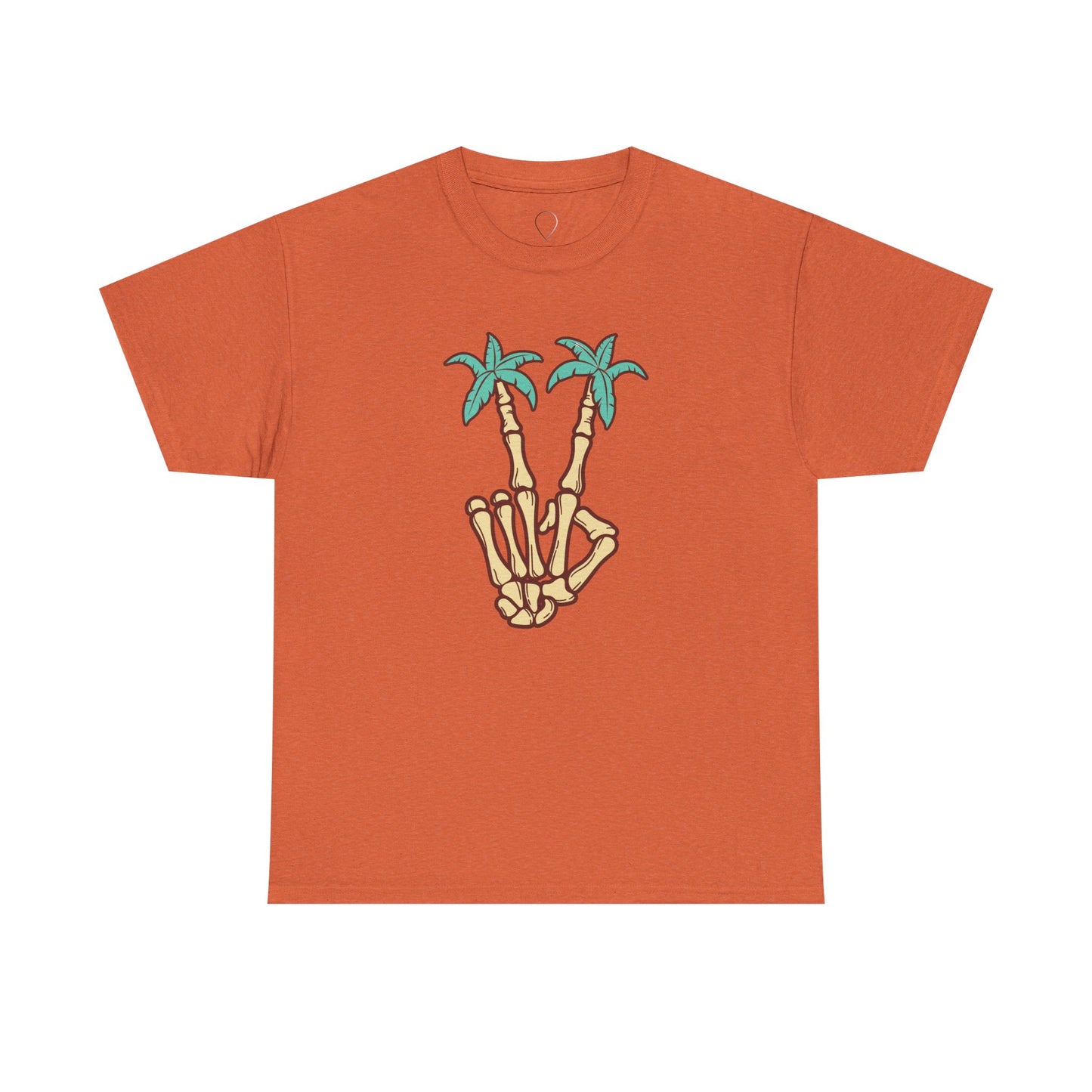 Peaceful Vibes Unisex Heavy Cotton Tee with Palm Trees Design