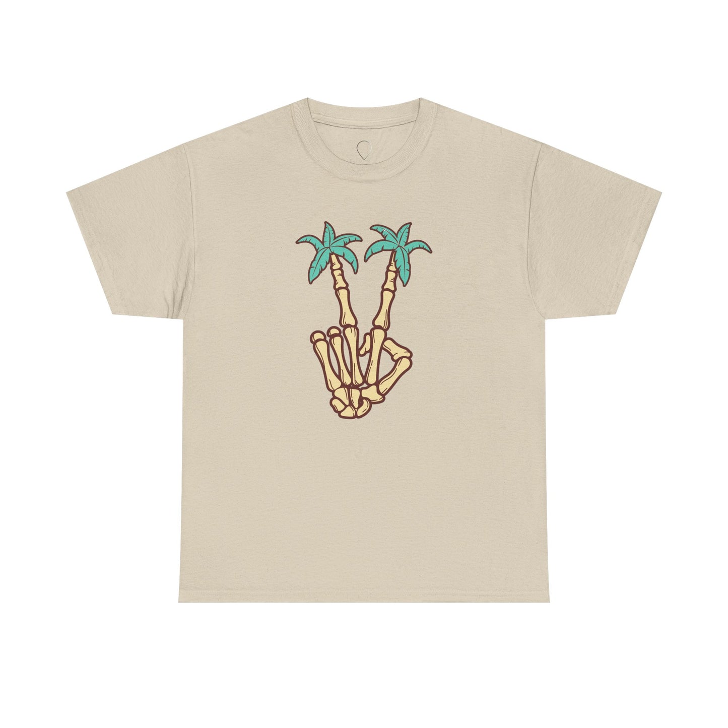 Peaceful Vibes Unisex Heavy Cotton Tee with Palm Trees Design