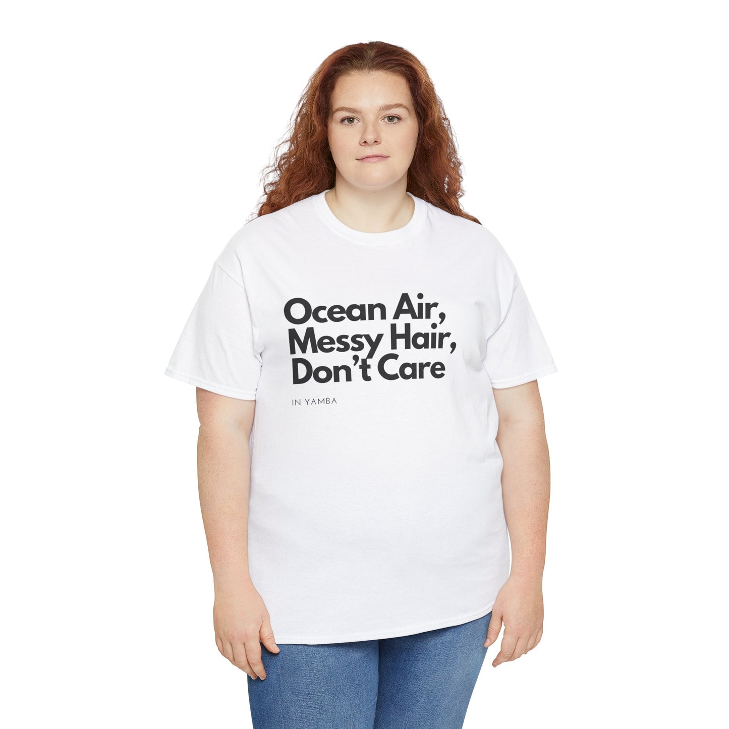 Ocean Air Messy Hair Unisex Heavy Cotton Tee