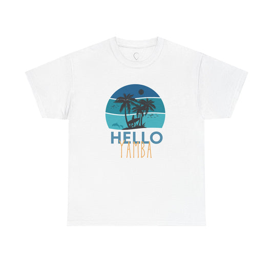 Tropical Hello Tampa Unisex Heavy Cotton Tee