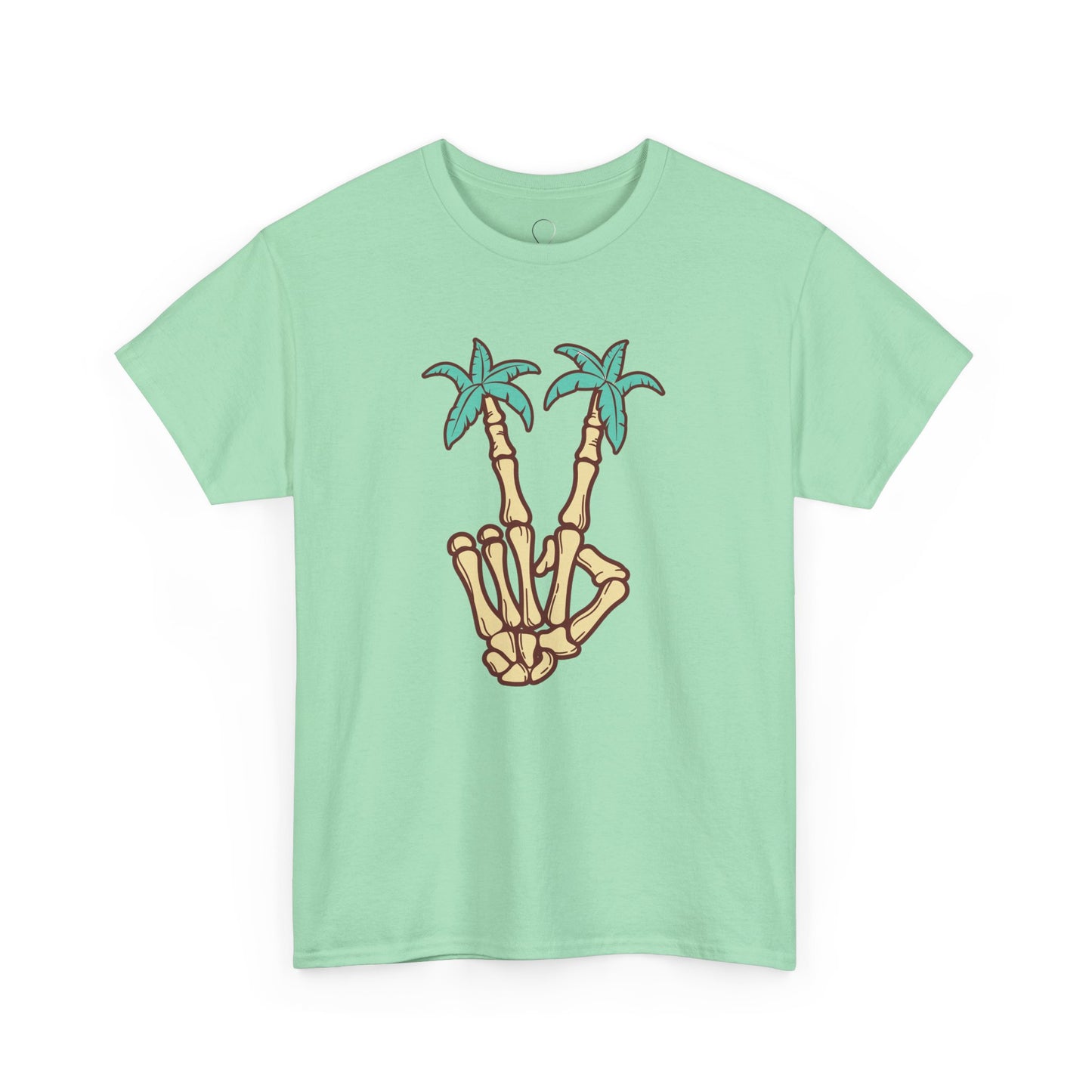 Peaceful Vibes Unisex Heavy Cotton Tee with Palm Trees Design