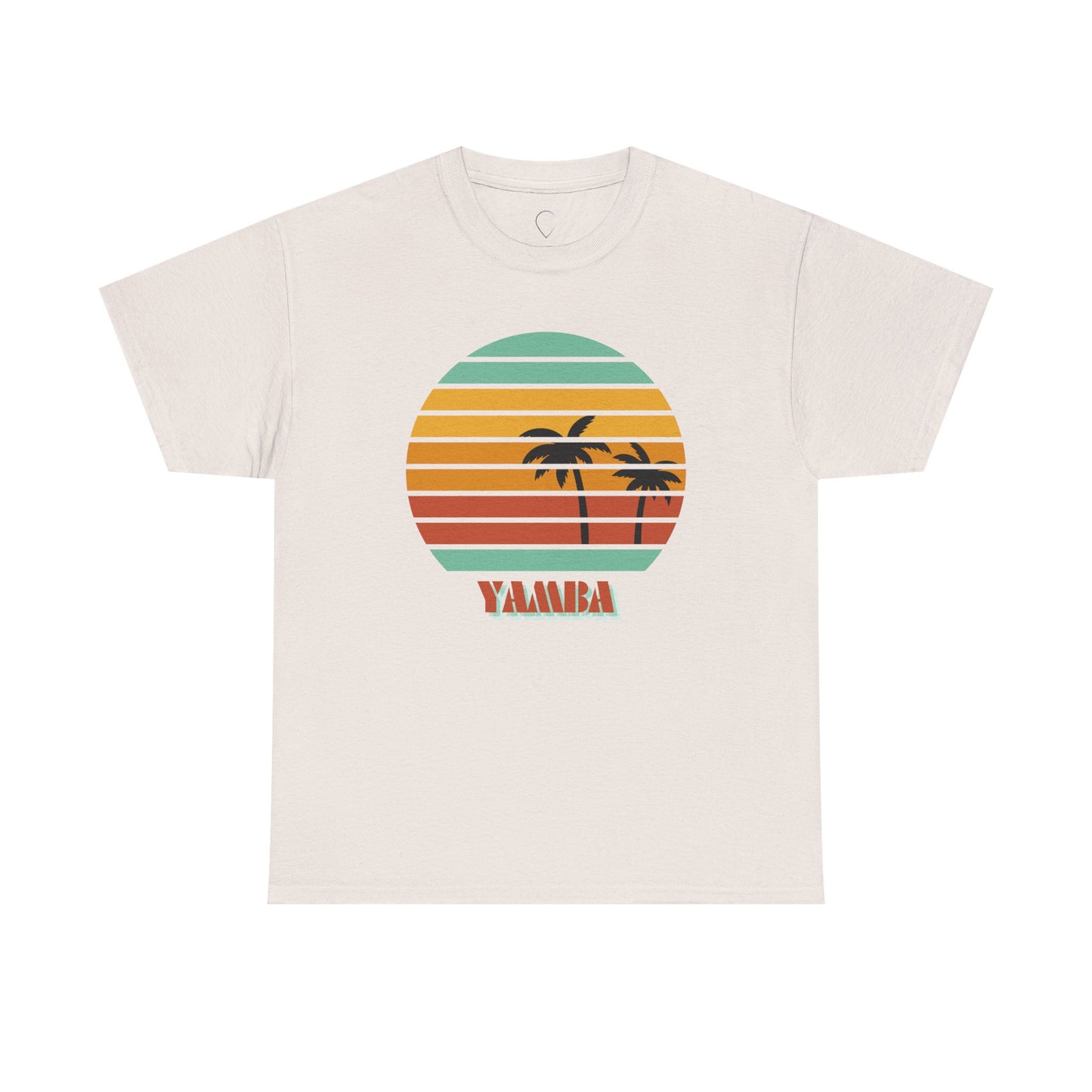 Vintage Palm Tree Unisex Heavy Cotton Tee - Retro Tropical Vibe