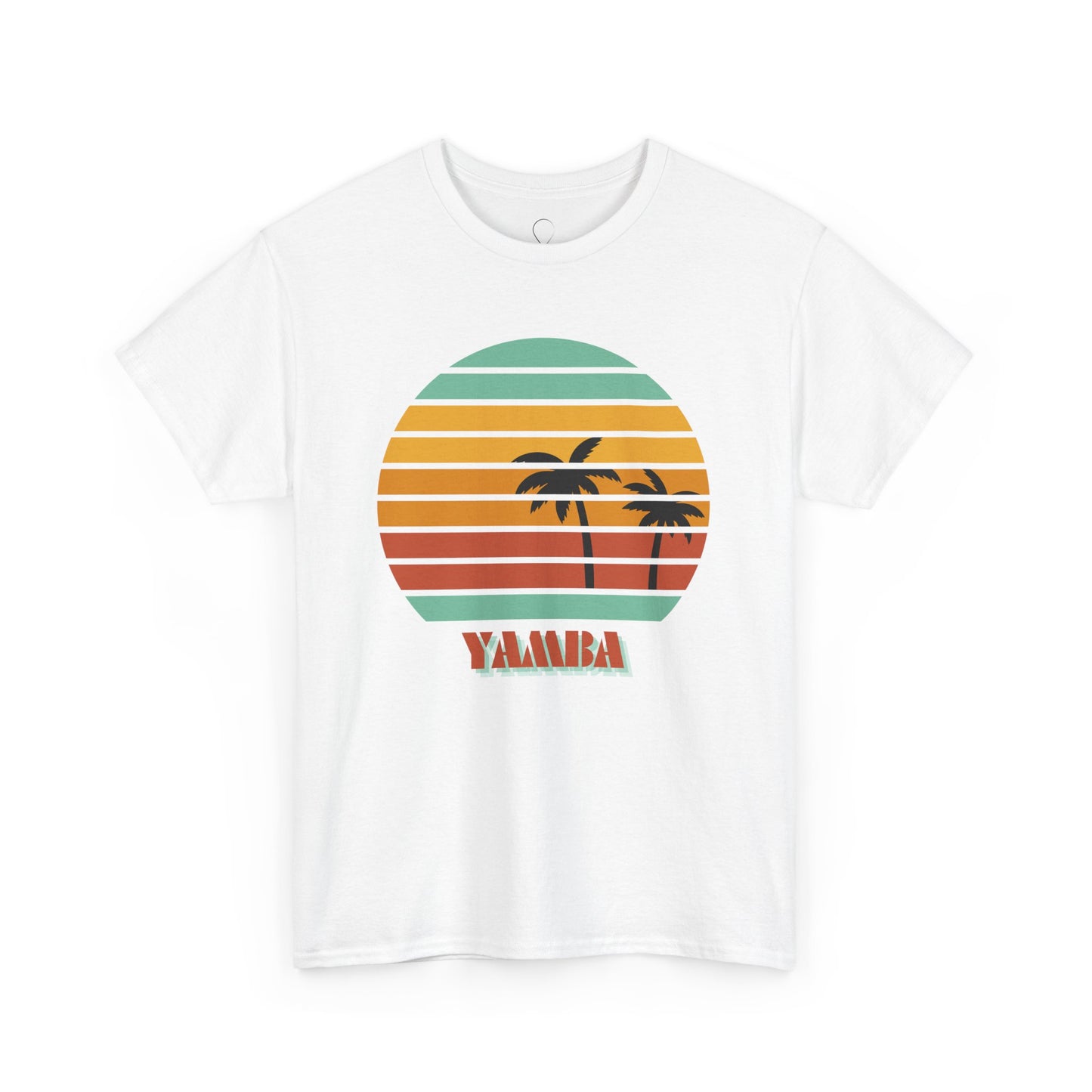 Vintage Palm Tree Unisex Heavy Cotton Tee - Retro Tropical Vibe