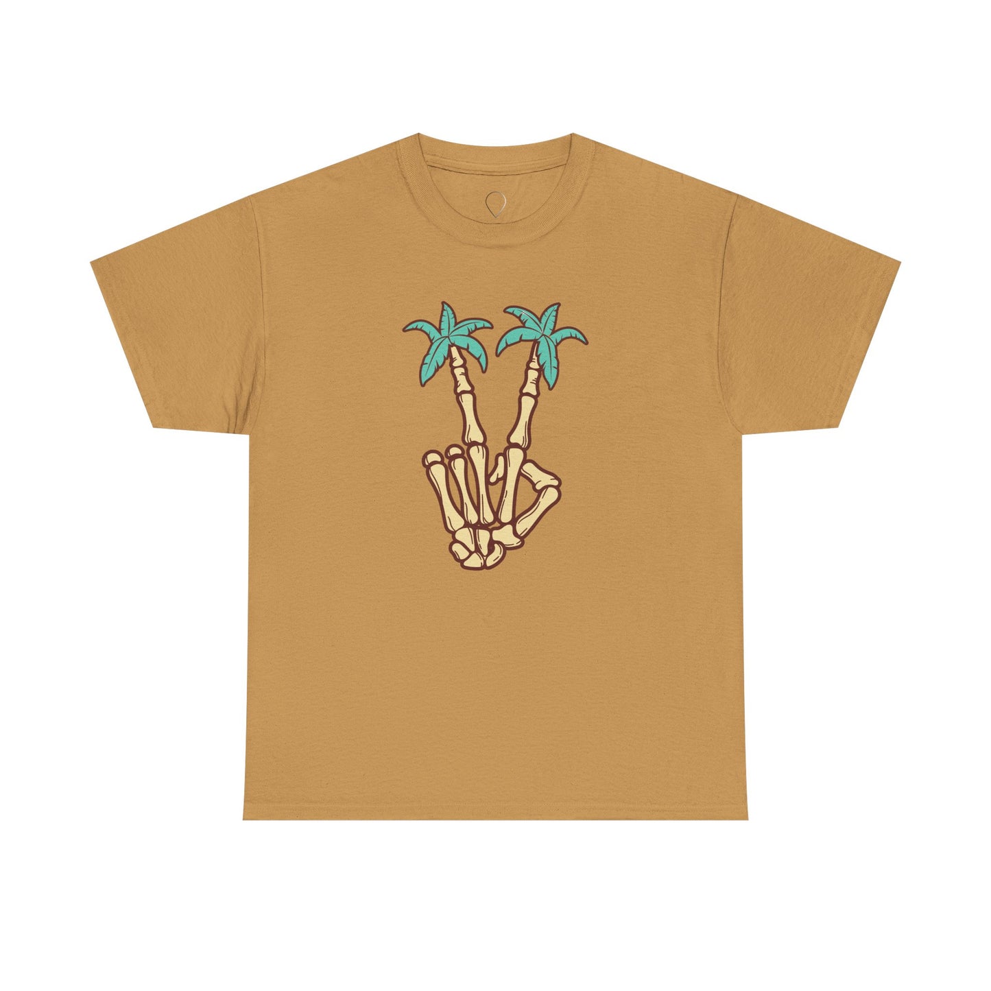 Peaceful Vibes Unisex Heavy Cotton Tee with Palm Trees Design