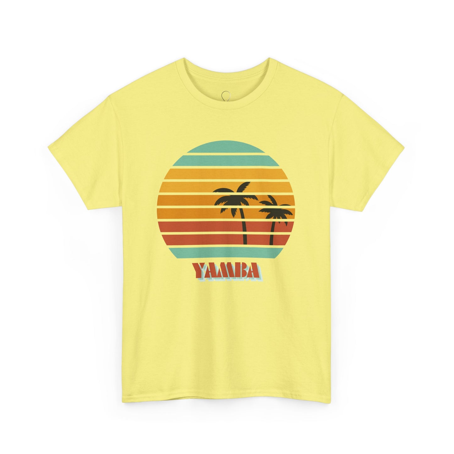 Vintage Palm Tree Unisex Heavy Cotton Tee - Retro Tropical Vibe