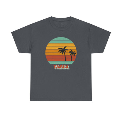 Vintage Palm Tree Unisex Heavy Cotton Tee - Retro Tropical Vibe