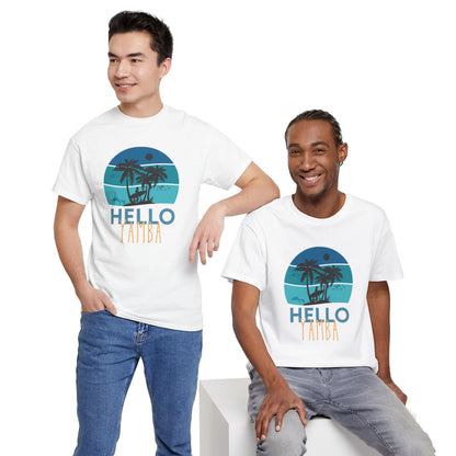 Tropical Hello Tampa Unisex Heavy Cotton Tee