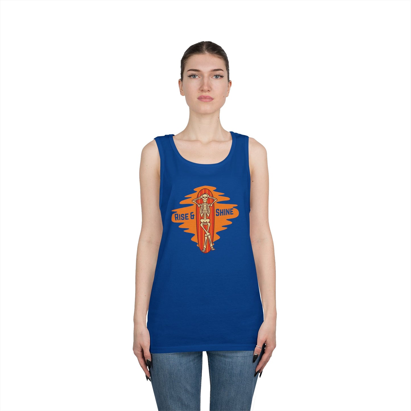 Rise & Shine Unisex Cotton Tank Top - Motivational Summer Wear