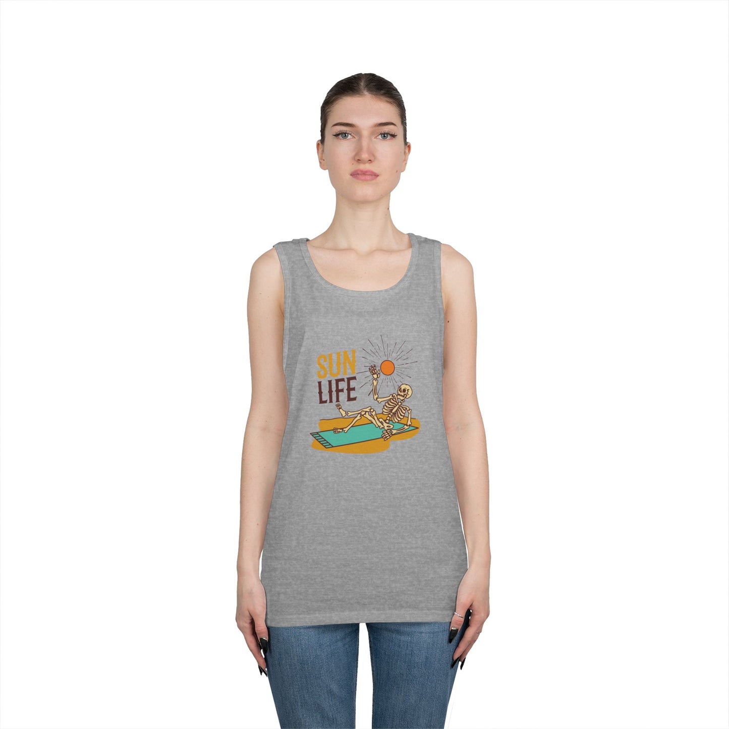 Sun Life Skeleton Unisex Heavy Cotton Tank Top