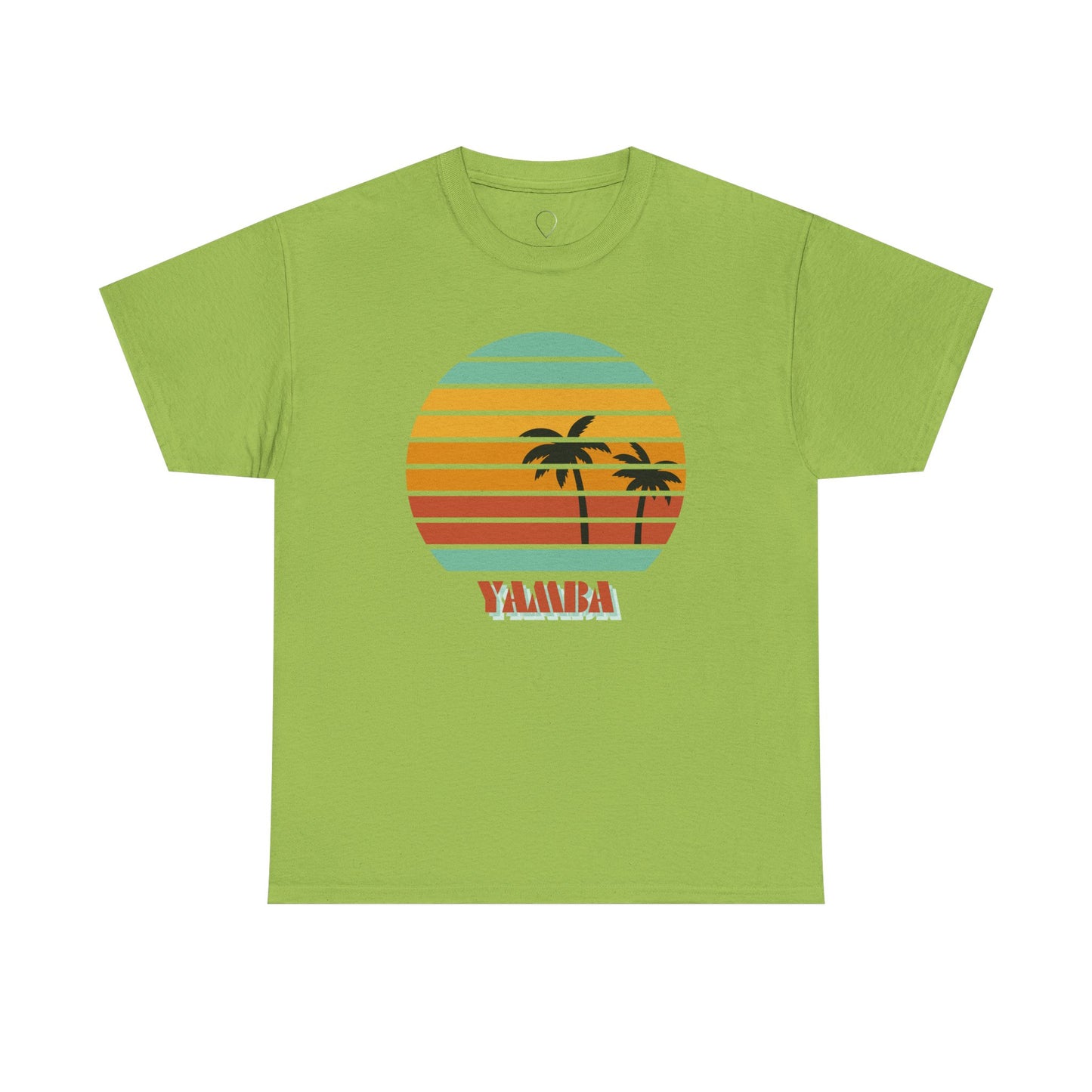 Vintage Palm Tree Unisex Heavy Cotton Tee - Retro Tropical Vibe