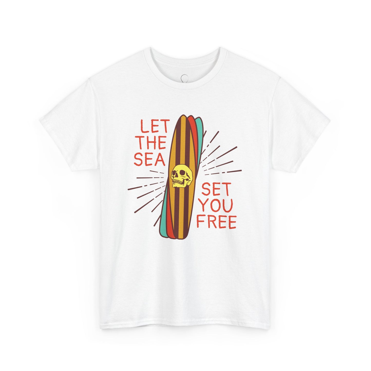 Let the Sea Set You Free Tee - Unisex Heavy Cotton T-Shirt for Beach Lovers