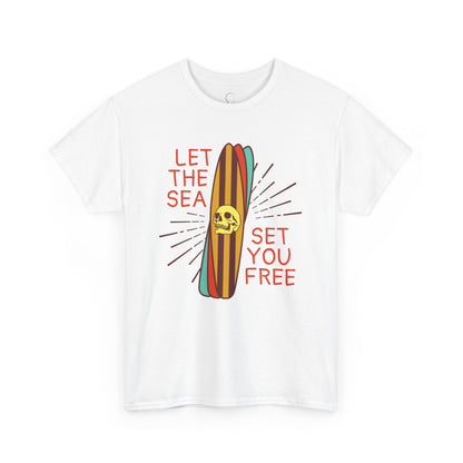 Let the Sea Set You Free Tee - Unisex Heavy Cotton T-Shirt for Beach Lovers