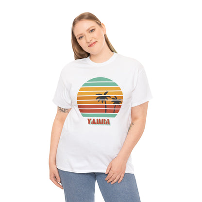 Vintage Palm Tree Unisex Heavy Cotton Tee - Retro Tropical Vibe