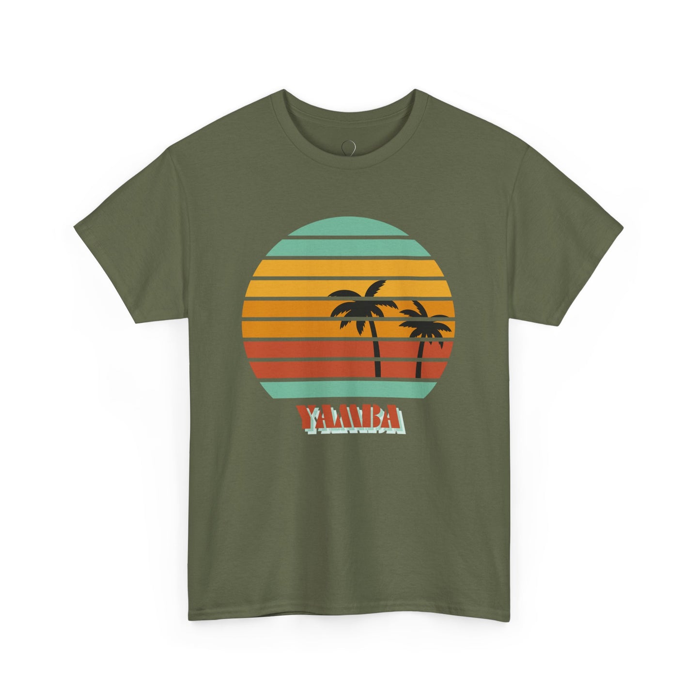 Vintage Palm Tree Unisex Heavy Cotton Tee - Retro Tropical Vibe