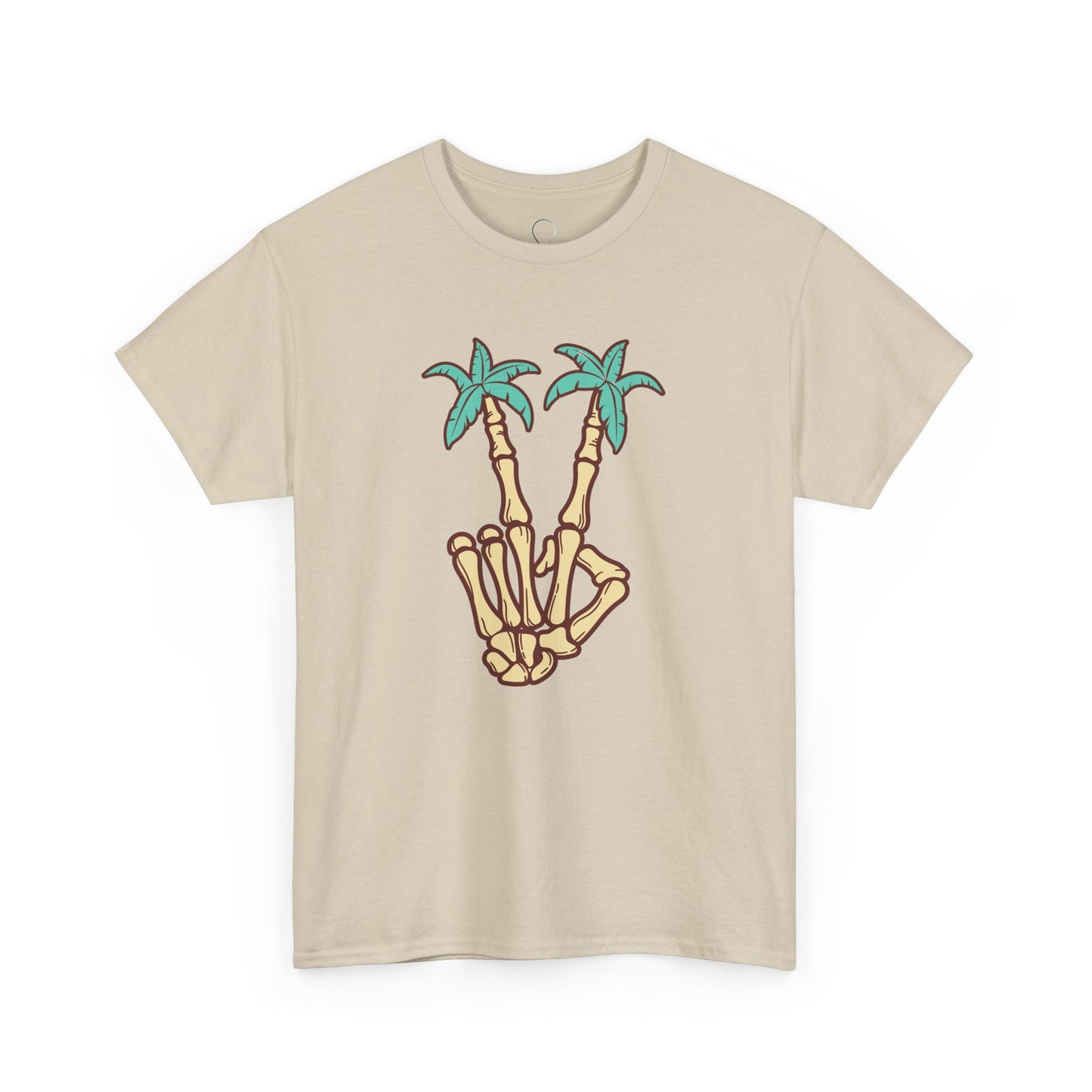 Peaceful Vibes Unisex Heavy Cotton Tee with Palm Trees Design