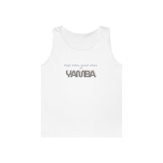 Unisex Heavy Cotton Tank Top - "High Tides, Good Vibes in Yauba"