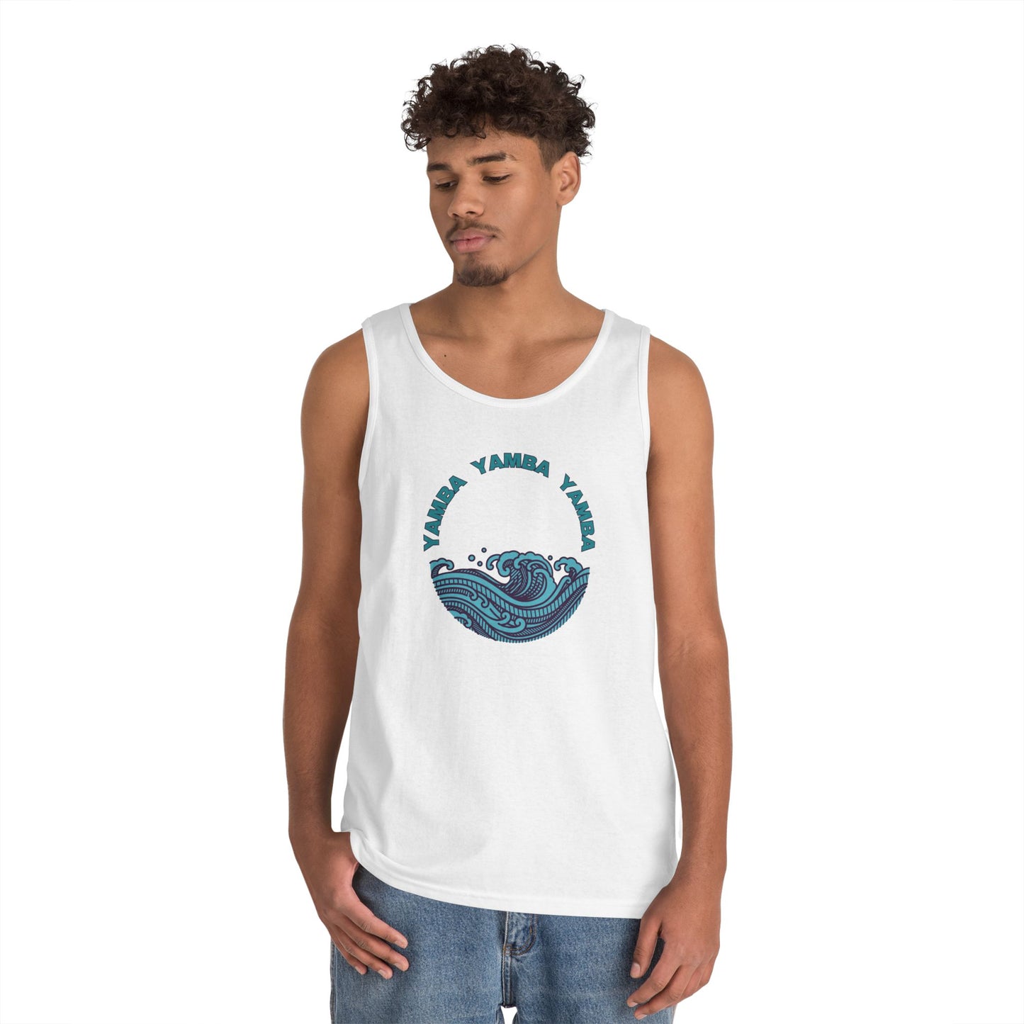 Ocean Vibes Unisex Heavy Cotton Tank Top - YAMRA Design