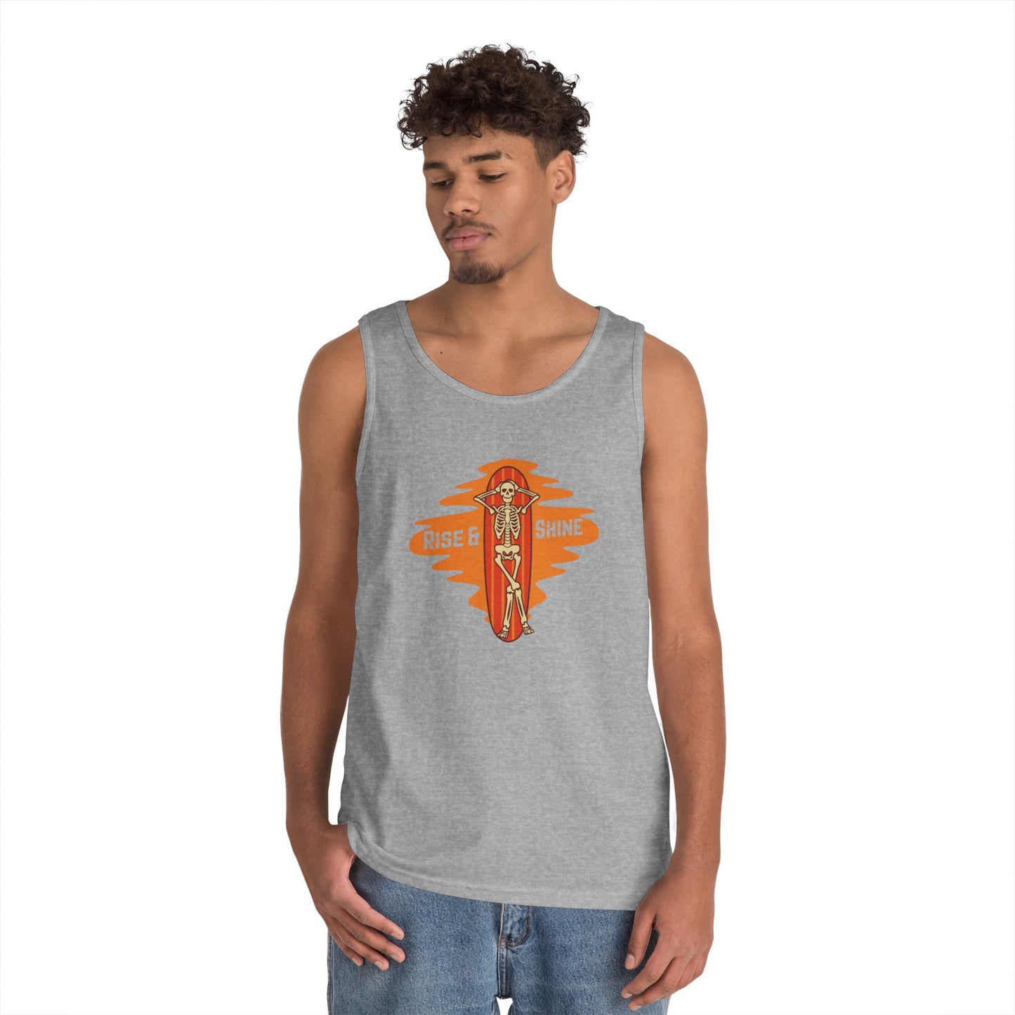 Rise & Shine Unisex Cotton Tank Top - Motivational Summer Wear