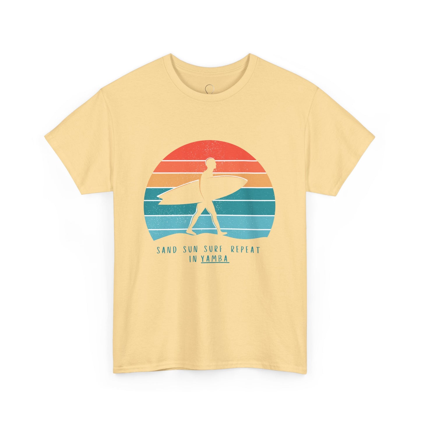 Beach Vibes Unisex Heavy Cotton Tee - 'Sand Sun Surf Repeat' Design