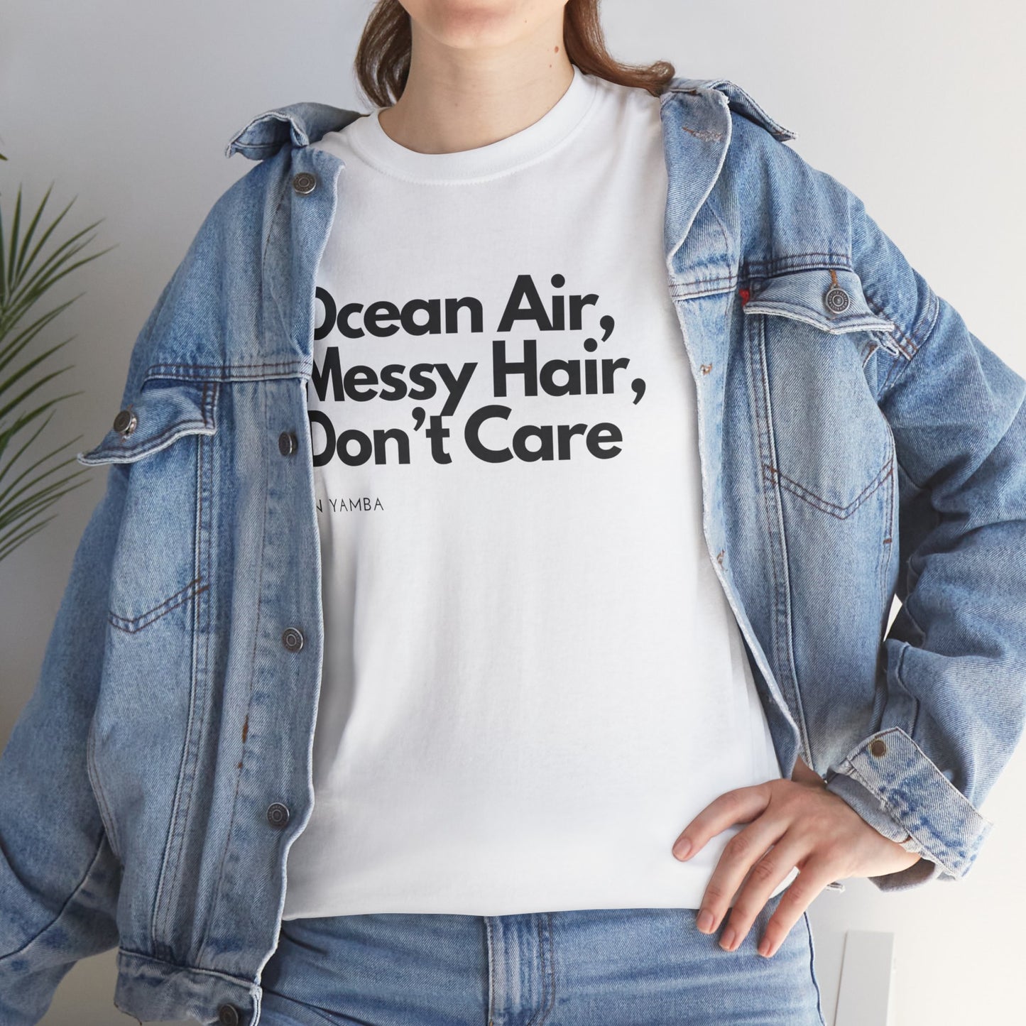 Ocean Air Messy Hair Unisex Heavy Cotton Tee