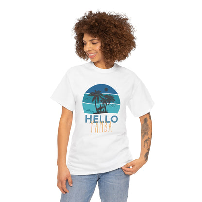 Tropical Hello Tampa Unisex Heavy Cotton Tee