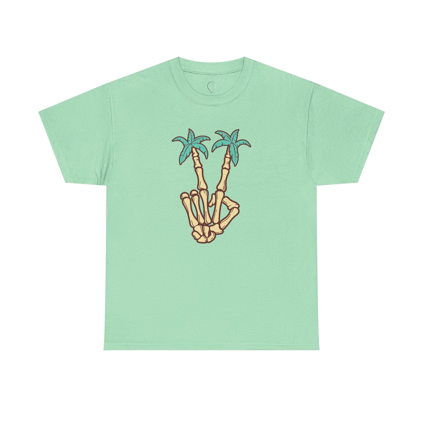 Peaceful Vibes Unisex Heavy Cotton Tee with Palm Trees Design