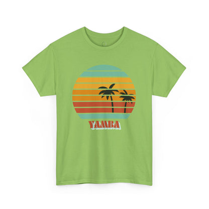 Vintage Palm Tree Unisex Heavy Cotton Tee - Retro Tropical Vibe