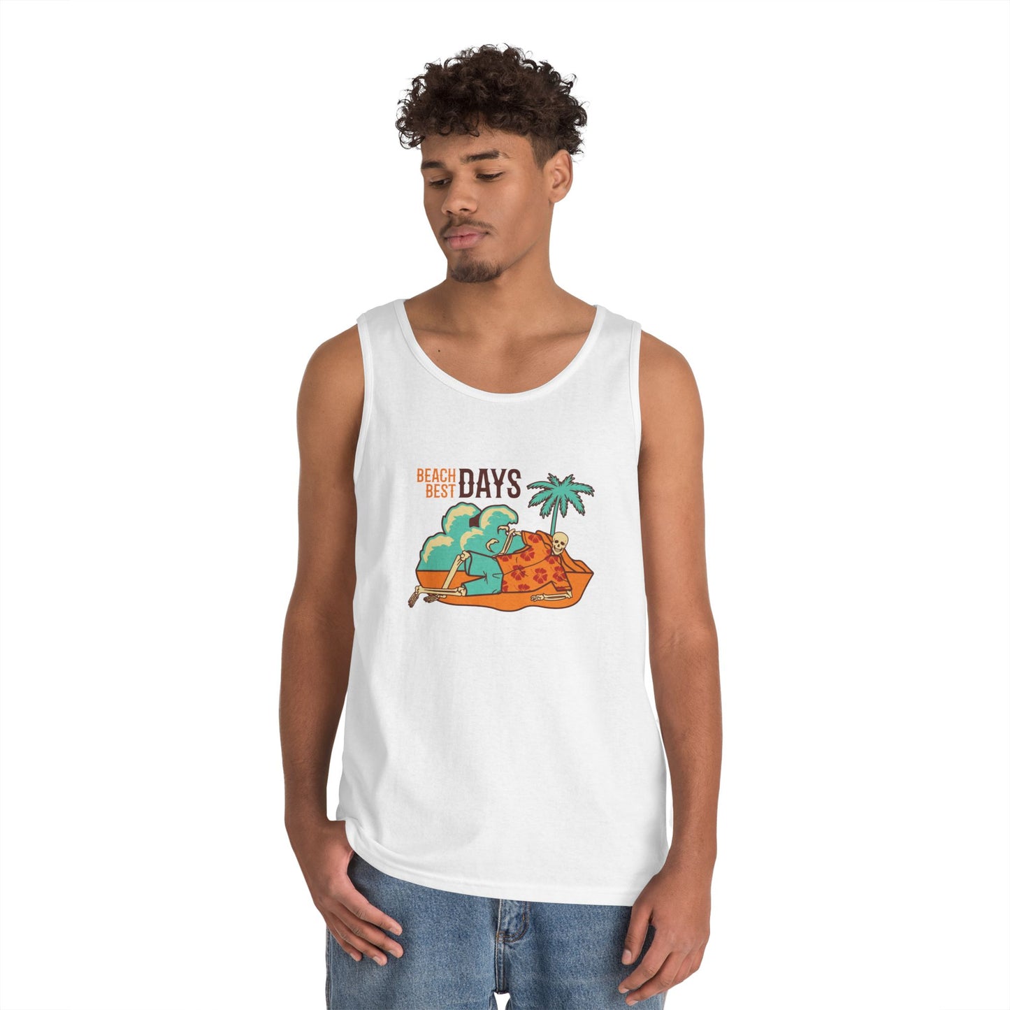 Beach Days Unisex Heavy Cotton Tank Top - Summer Vibes Apparel