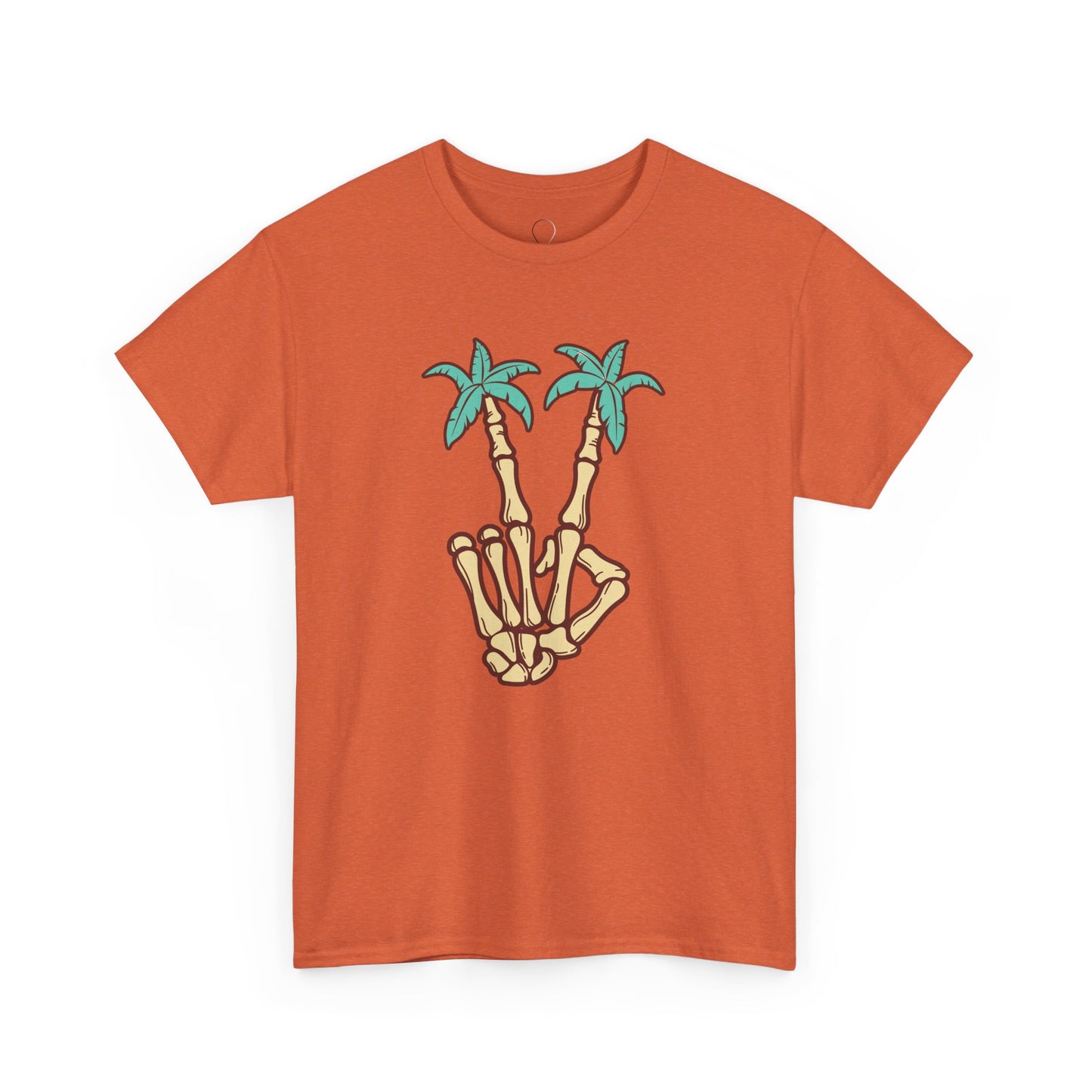 Peaceful Vibes Unisex Heavy Cotton Tee with Palm Trees Design