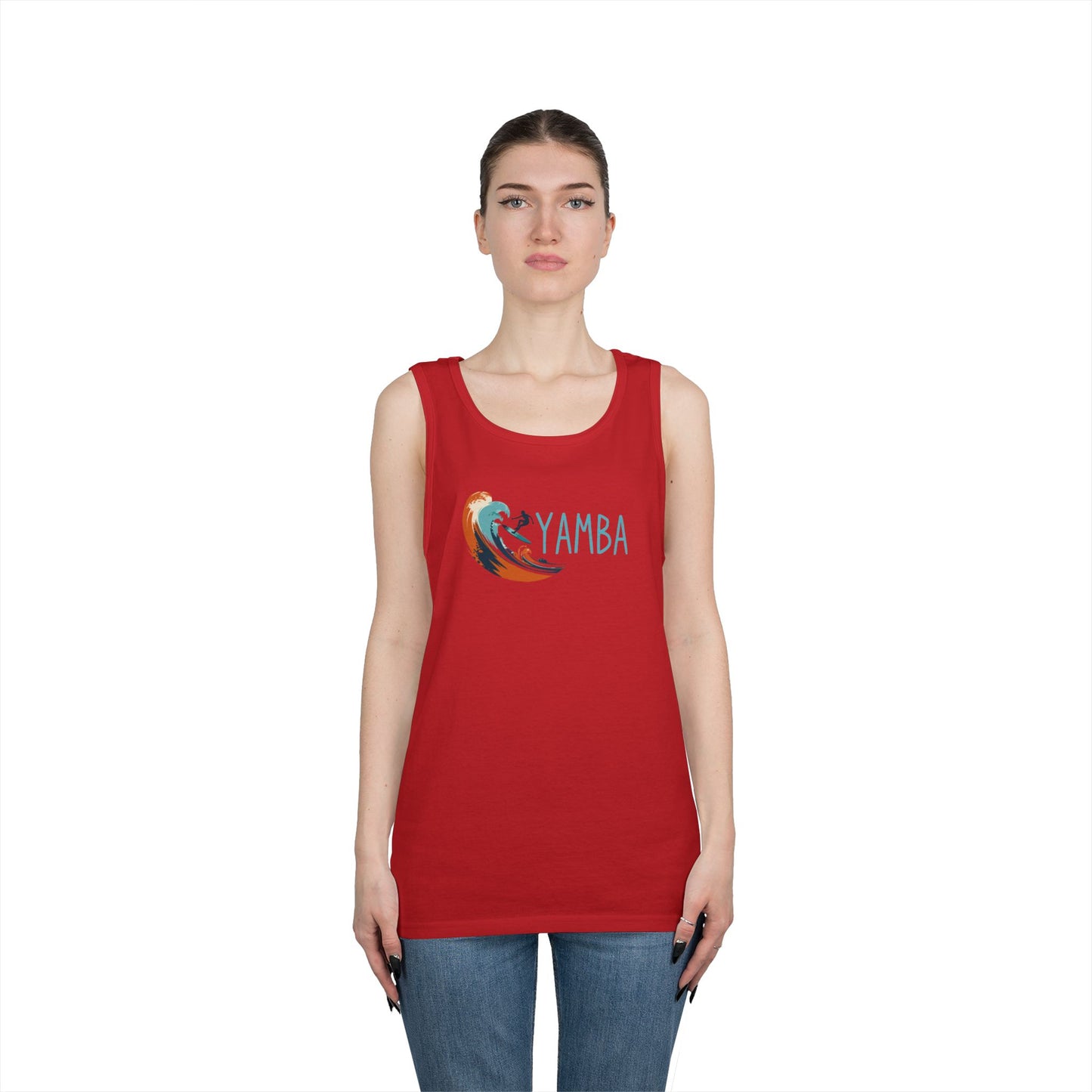 Yamba Wave Unisex Heavy Cotton Tank Top - Perfect for Summer Adventures