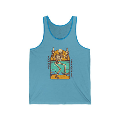 Summer Paradise Skeleton Unisex Jersey Tank