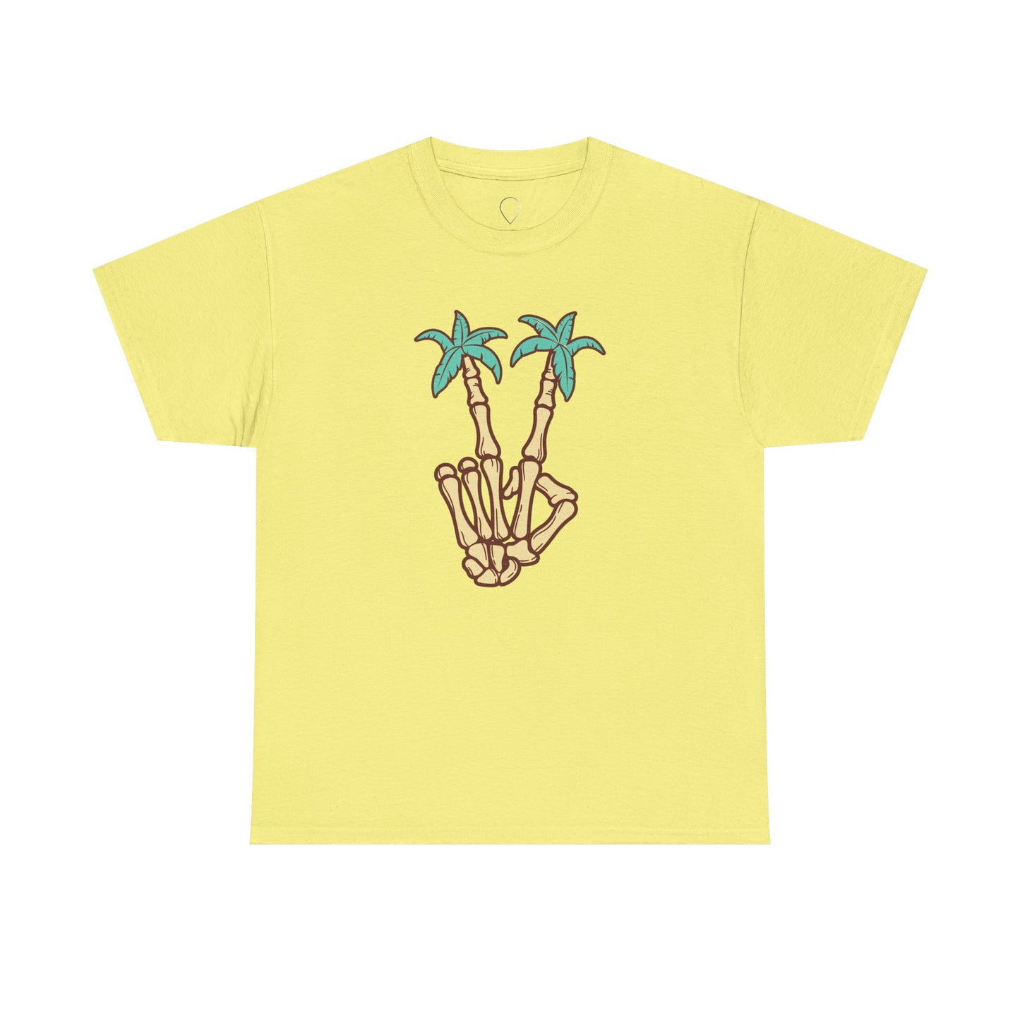 Peaceful Vibes Unisex Heavy Cotton Tee with Palm Trees Design