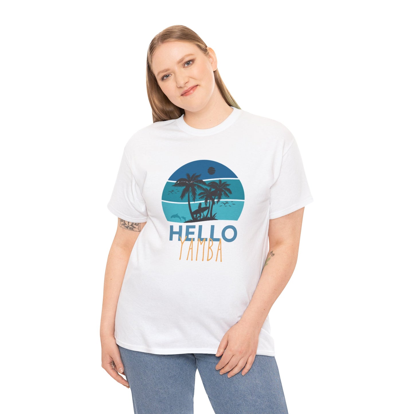 Tropical Hello Tampa Unisex Heavy Cotton Tee