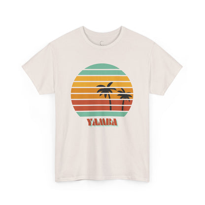 Vintage Palm Tree Unisex Heavy Cotton Tee - Retro Tropical Vibe