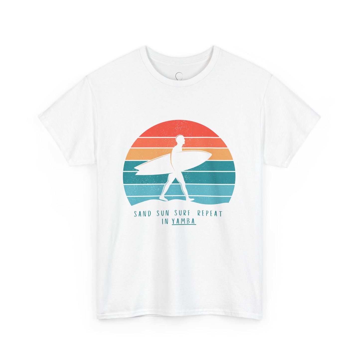 Beach Vibes Unisex Heavy Cotton Tee - 'Sand Sun Surf Repeat' Design