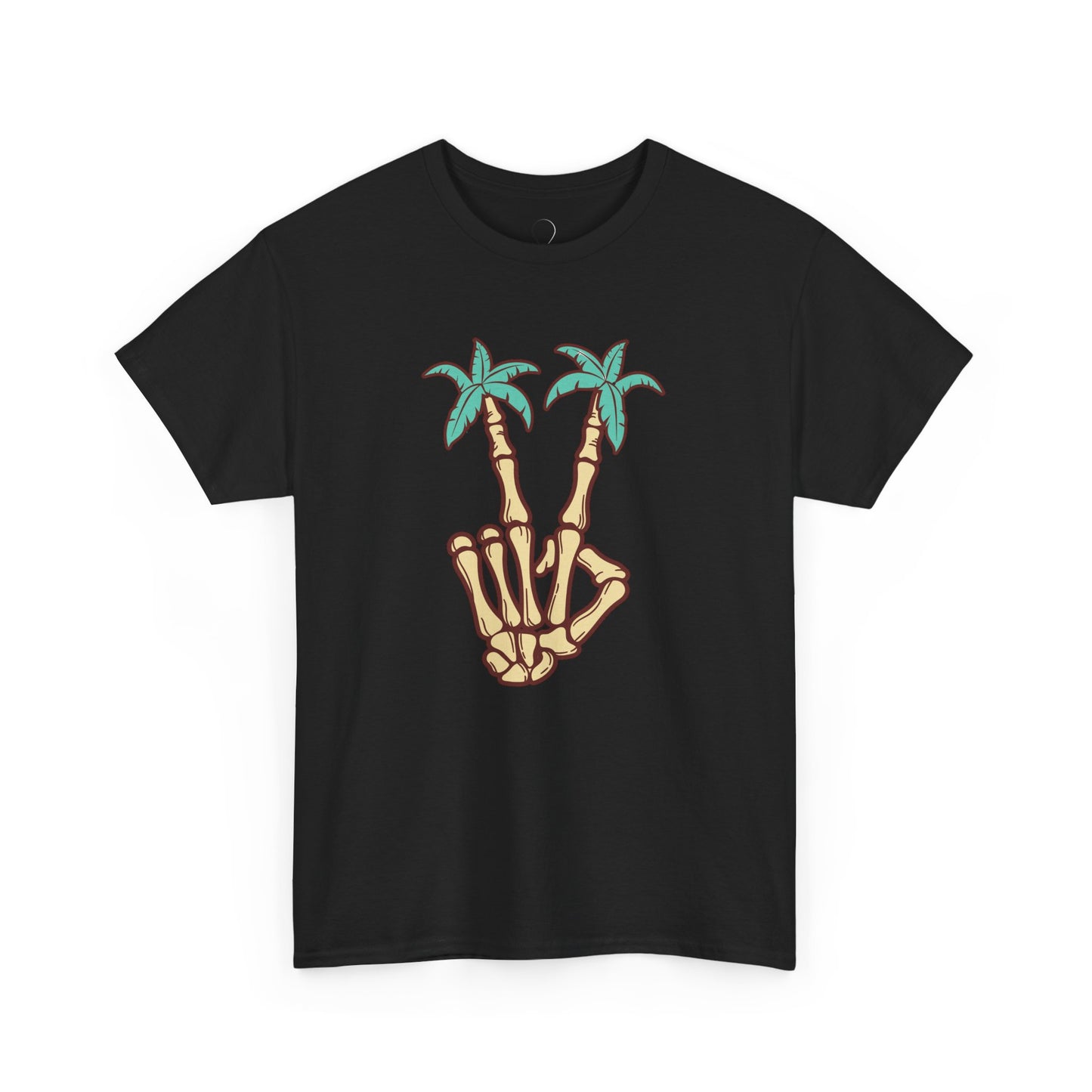 Peaceful Vibes Unisex Heavy Cotton Tee with Palm Trees Design