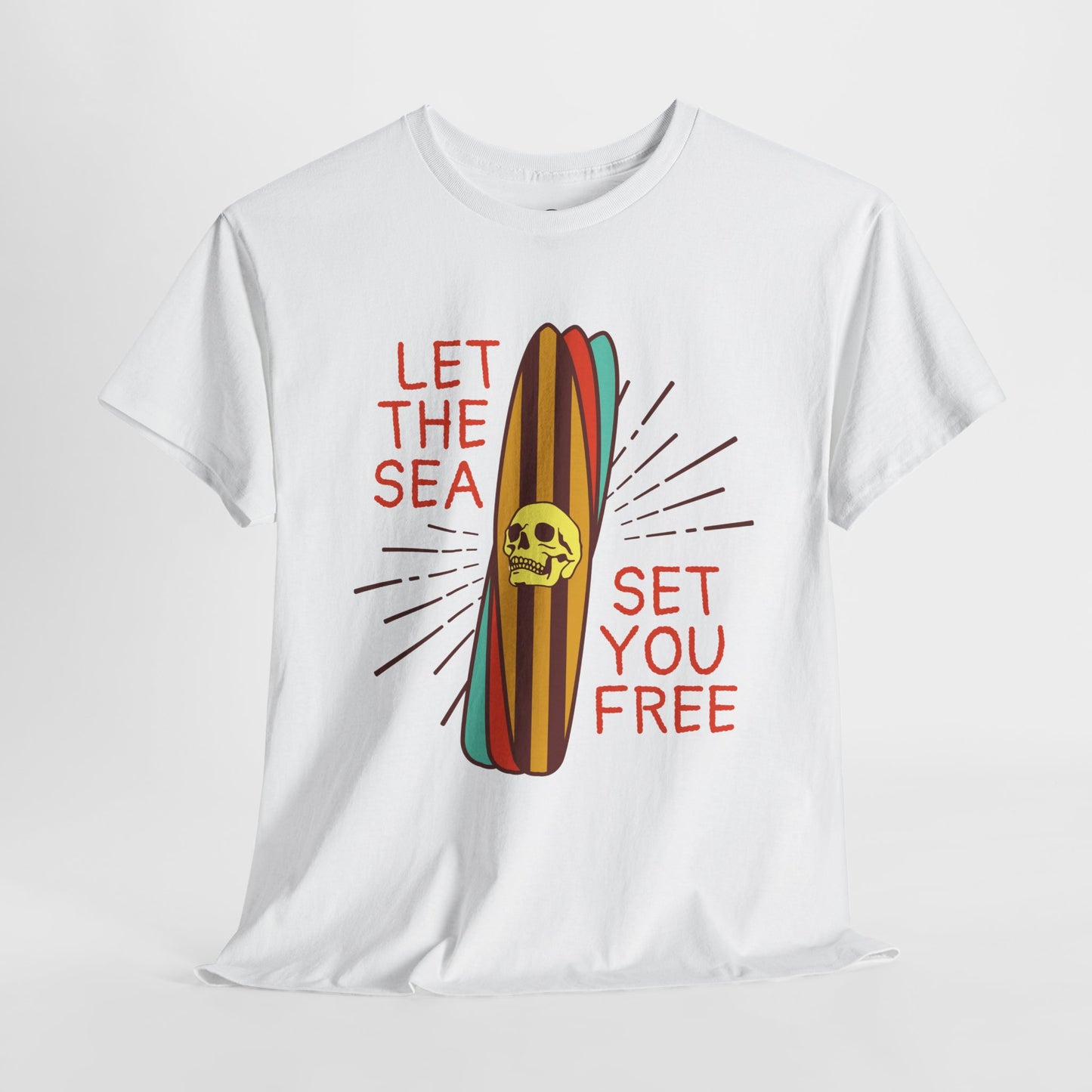 Let the Sea Set You Free Tee - Unisex Heavy Cotton T-Shirt for Beach Lovers