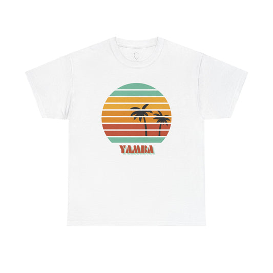 Vintage Palm Tree Unisex Heavy Cotton Tee - Retro Tropical Vibe