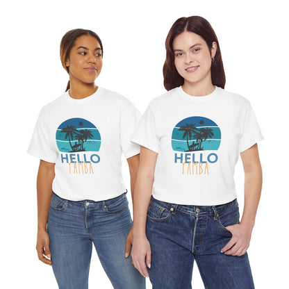 Tropical Hello Tampa Unisex Heavy Cotton Tee