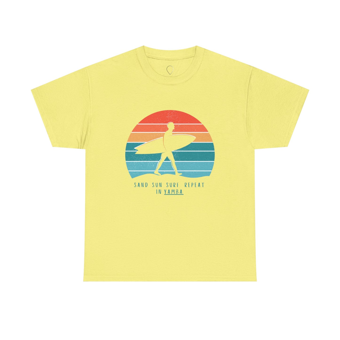 Beach Vibes Unisex Heavy Cotton Tee - 'Sand Sun Surf Repeat' Design