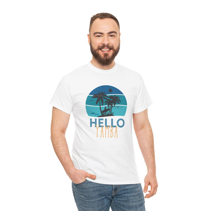 Tropical Hello Tampa Unisex Heavy Cotton Tee