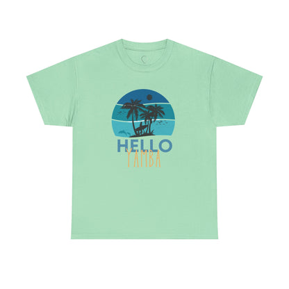 Tropical Hello Tampa Unisex Heavy Cotton Tee