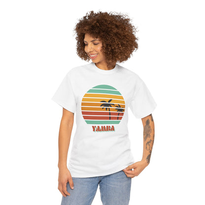 Vintage Palm Tree Unisex Heavy Cotton Tee - Retro Tropical Vibe