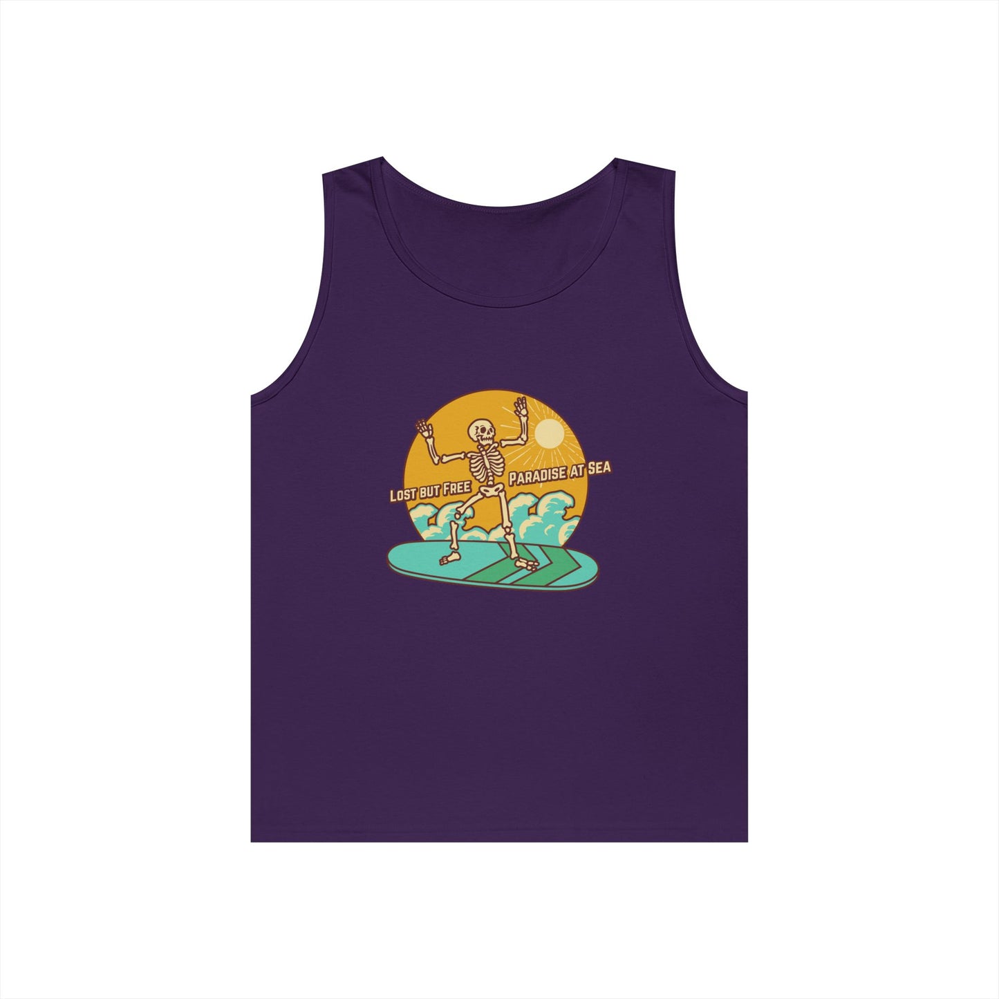 Last But Free Skeleton Paradise Heavy Cotton Tank Top - Unisex Summer Wear