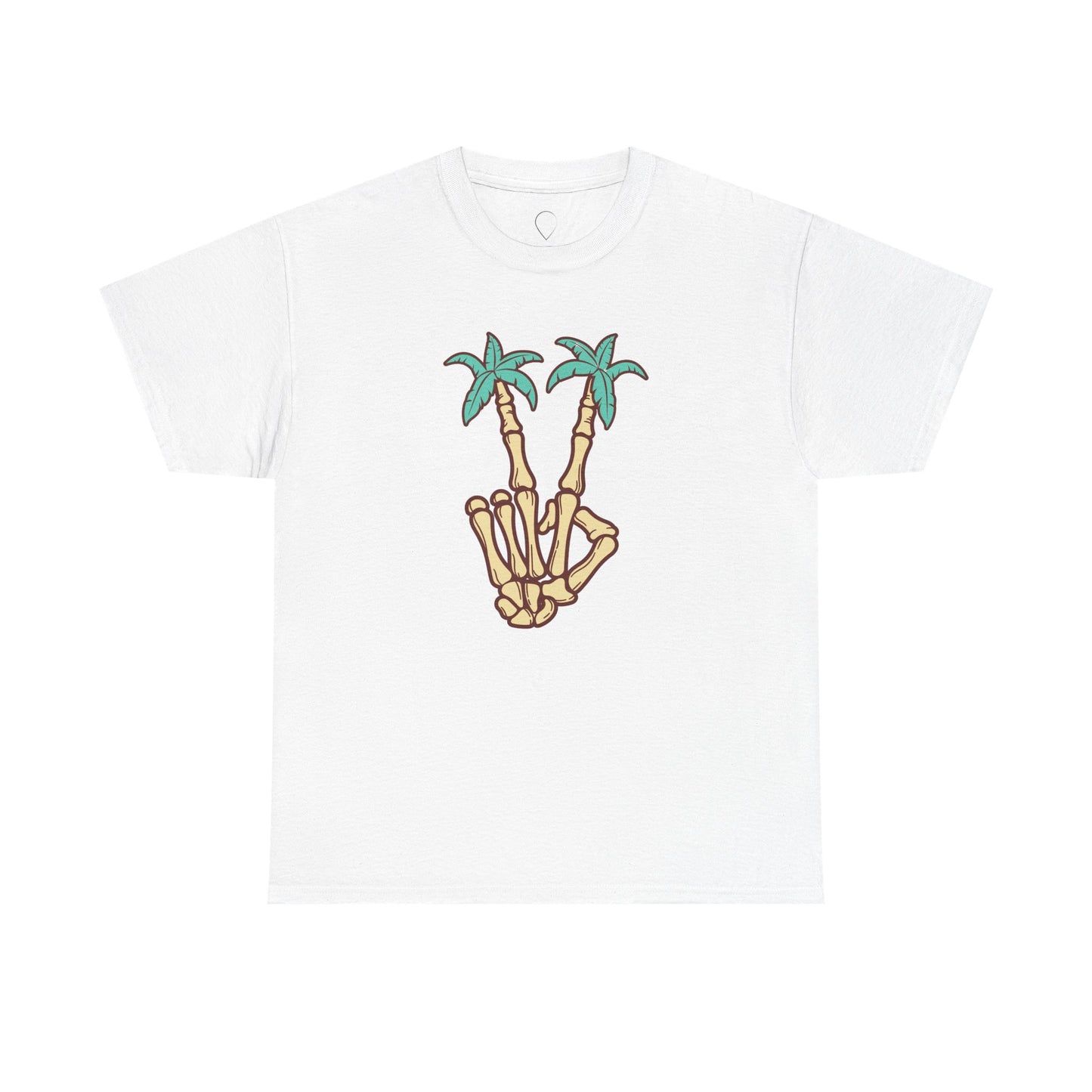 Peaceful Vibes Unisex Heavy Cotton Tee with Palm Trees Design